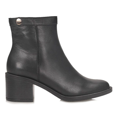 Czarne Skórzane damskie Botki sztyblety Ryłko 5PVH4_V_WD8F