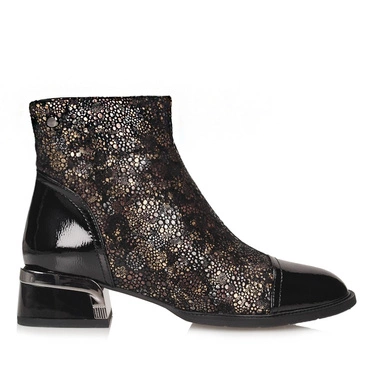 Modne skórzane botki damskie S.Barski CR52-695 BLACK