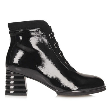 Eleganckie lakierowane botki damskie S.Barski CR52-696 BLACK