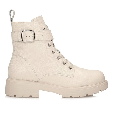 Beżowe skórzane Botki workery damskie Ryłko 2XUR5_Z_6NJF