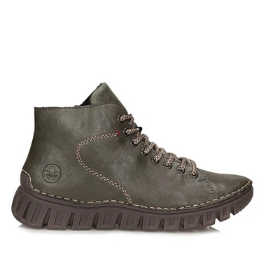 Botki damskie Rieker 57501-54 zielone zapinane na zamek