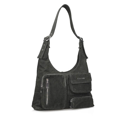 Grafitowa Torebka damska na ramię Silfen 583031 crossbody bag CHARCOAL