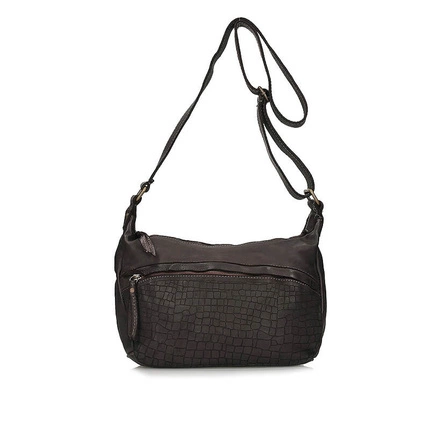 Skórzana Torebka  crossbody Toscanio Vintage F133 c.brąz