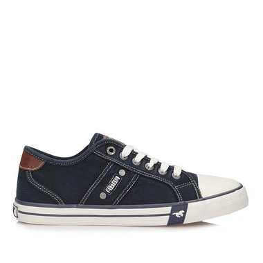Trampki męskie Mustang 26M0151005 navy granatowe tenisówki sznurowane