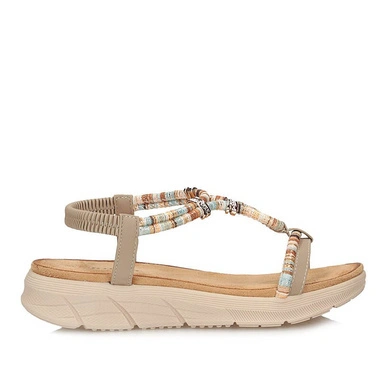 Sandały damskie Artiker 58C0009 BEIGE beżowe wsuwane na platformie