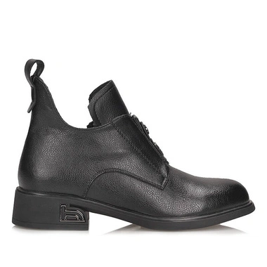 Botki damskie Filippo DBT8037/26 BK czarne skórzane zapinane na zamek na obcasie