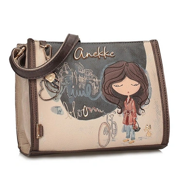 Torebka damska Anekke 43703-571 BOLSO HANDBAG BANDOLERA TULIP granatowa listonoszka na ramię jednokomorowa zapinana na zamek