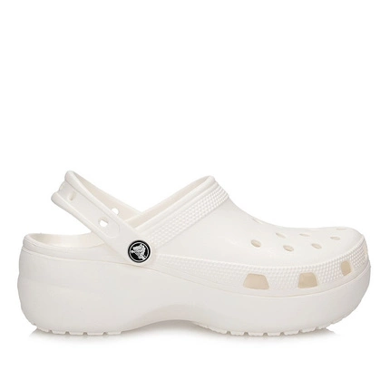 Komfortowe klapki damskie Crocs Classic Platform Clog W 206750 WHITE