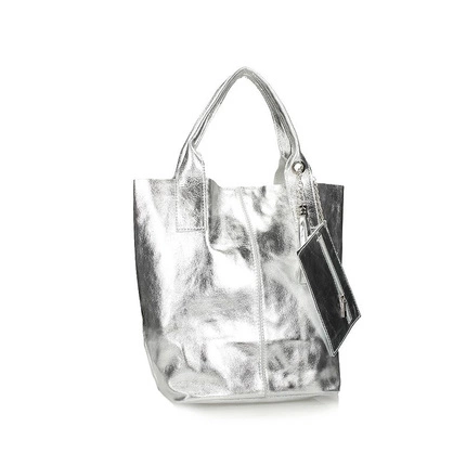 Torebka shopper bag Toscanio 1101 srebrna