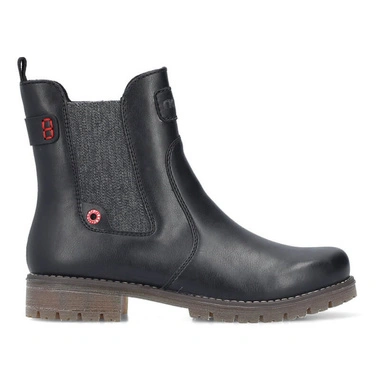 Botki damskie Rieker 79561-00 czarne na zamek ocieplane