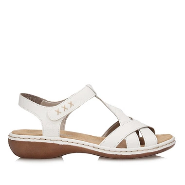 Codzienne Białe sandały damskie Rieker 65919-80