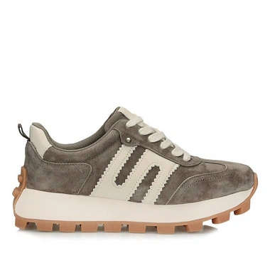 Sneakersy damskie Filippo DP6743/26 TP beżowe sznurowane skórzane na platformie