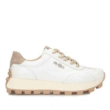 Sneakersy damskie Filippo DP7498/26 WH białe skórzane sznurowane na platformie
