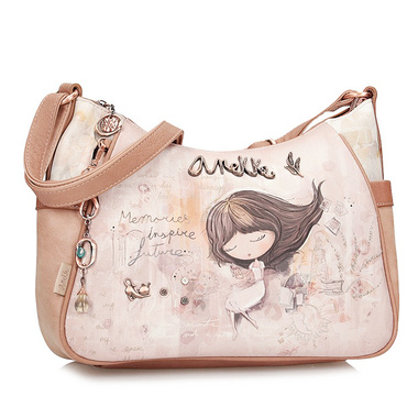 Beżowa torebka na ramię Anekke 40803-002 MEMORIES BOLSO SHOULDER BAG