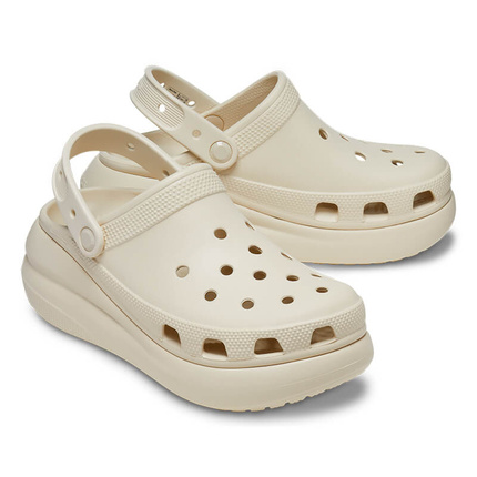 Stylowe klapki damskie Crocs Classic Crush Clog 207521 BONE