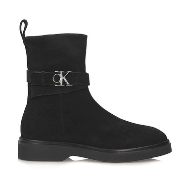 Czarne Botki workery Calvin Klein HW0HW02664 Ankle BOOT Metal Logo SUE