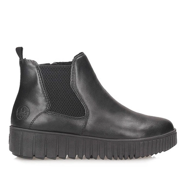 Casualowe czarne botki damskie Rieker Y6151-00