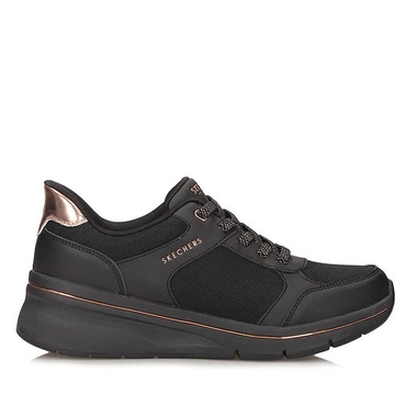 Sneakersy damskie Skechers 190366 BBK czarne półbuty sznurowane na platformie