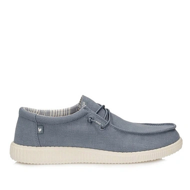 Półbuty męskie Pitas WP150 LINEN AZUL niebieskie na platformie wsuwane