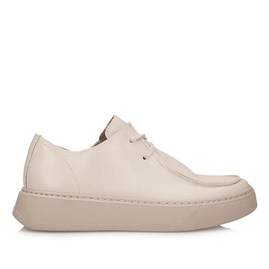 Półbuty sneakersy damskie na platformie Sempre 25-691 beż lico