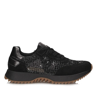 Sneakersy damskie Filippo DP7707/26 BK czarne skórzane sznurowane